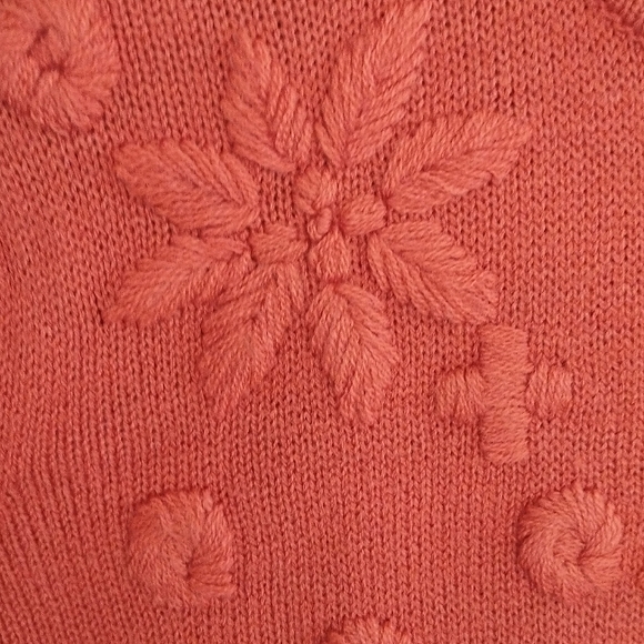 Vintage 90's Grandma Embroidered Cottagecore Turtle Neck Sweater Size M - Picture 5 of 10